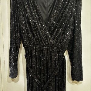 BCBG Paris Black Sequin Jumpsuit